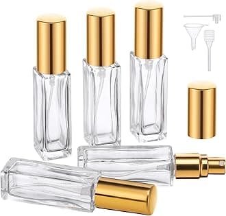 Segbeauty Perfume Travel Refillable, 5pcs 0.34 oz Portable Perfume Bottle, Empty Glass Sprayer Perfume Replacement Bottles for Travel Scent Toiletries Pump Bottle