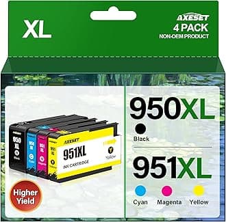AXESET 950XL 951XL Ink Cartridges Combo Pack Compatible for HP 950 951 XL Use...