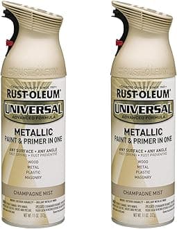 Rust-Oleum 261415A2 Universal All Surface Metallic Spray Paint, 2 Pack, Champagne Mist, 2 Count