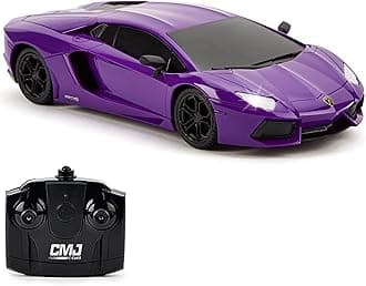 CMJ RC Cars Lamborghini LP700-4 Remote Control RC Car Officially Licensed 1:24 Scale Working Lights 2.4Ghz. Great Kids Play Toy Auto (Purple)