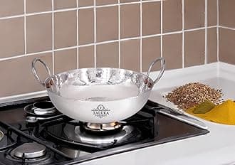 Taluka Hammered Sandwich Bottom Heavy Guage Stainless Steel Kadhai Cookware (1500 ML)