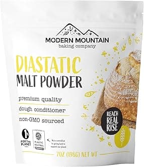 Diastatic Malt Powder (7oz) Dry Malt Powder for Baking, Improve Dough Rise, Enhance Bread Texture and Flavor, Perfect for Bread and Pizza, Non-GMO Sourced, Premium Quality, 100% Malted Barley Flour