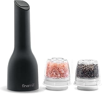 FinaMillAward-Winning Battery-Operated Pepper Mill & Spice Grinder - Adjustable Coarseness, Ceramic Grinding Elements, LED Light, 2 Quick-Change ProPlus Pods - Perfect for Home Cooking & Gifting