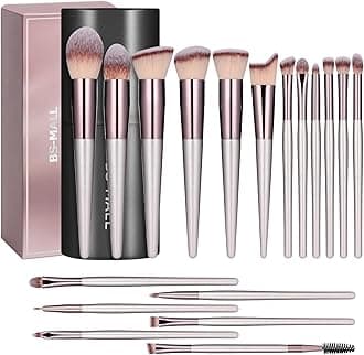 Makeup Brush Set 18 Pcs Premium Synthetic Foundation Powder Concealers Eye shadows Blush Makeup Brushes with black case