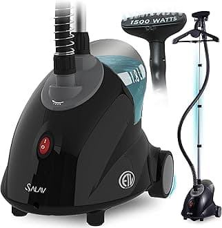 GS18-DJ Standing Garment Steamer with Roll Wheels for Easy Movement, 1.8L Water Tank for 1 Hour Continuous Steaming, Adjustable Pole for Storage, Includes Descaler Packet, 1500 watts