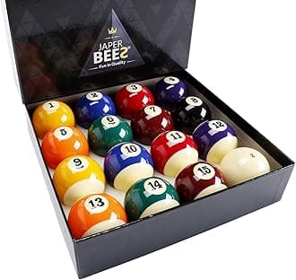 JAPER BEES Billiard Ball/Pool Ball Set Complete 16balls 2-1/4" Regulation Size&Weight Resin Ball