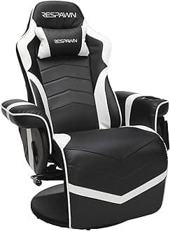 900 Racing Style Gaming Recliner, Reclining Gaming Chair, in White RSP 900 WHT