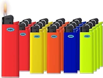 MK Lighter Flint Strike Disposable Lighters, Ultra Thin Design, Ideal for Candle, BBQ and Pocket Use (20PC)