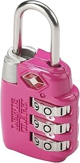 Travel Sentry TSA-Approved Luggage Lock, Large 3 Dial Combination with Easy Read Dials - Pink