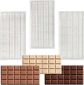 Plain Chocolate Bar Moulds - 36g, 50g, 55g, 100g, 125g, 300g - Small to Large snap bar (100g - 3 x Moulds)