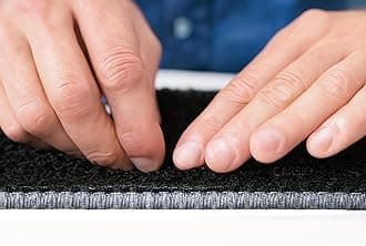 Carsio Carpet Car Mats For Ford Mustang 2015 Onwards 4 Piece Set Tailored Fit Floor Mat Complete Accessory Black Custom Fitted - All Weather, Anti-Slip Backing & Grey Trim