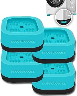 ORBON Plastic Anti Vibration Pads for Washing Machine-Vibration Stopper Non-Slip Foot Pads-Shock Absorber for Dryer Anti Vibration - Reduce Noise&Prevent Damage-with Laser Engraved Design-Set of 4
