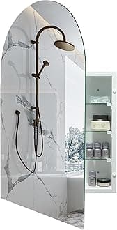 HESONTH Frameless Arched Medicine Cabinets with Mirror, Arch Medicine Cabinet with Storage, Recessed Or Surface Mount, Bathroom Mirrored Cabinet, 20x30 Inch