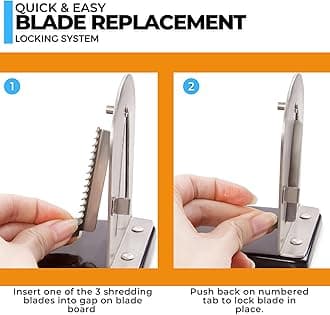 Impeccable Culinary Objects (ICO) 4-Blade Spiralizer Vegetable Slicer, Stronger than all Plastic Spiralizers with 3 Interchangeable Blades and 1 Built-In