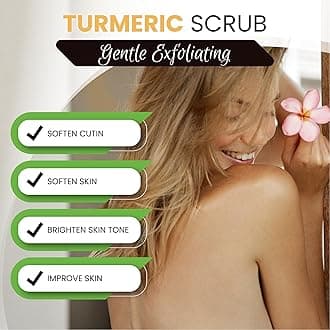 "AMVital Turmeric Body Scrub: Natural Handmade Body Scrub for Face, Hands and Feet Natural Skin Care Body Scrub for Women Suitable for All T