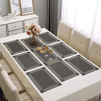 HOKIPO PVC Dining Table Mat 6 Pieces with Runner (AR2779)