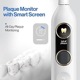 usmile Y10 PRO Electric Toothbrush with Smart Screen, 4 Cleaning Modes, Smart Sonic Toothbrush with Timer and Pressure Control, One Charge Last 180 Days, White
