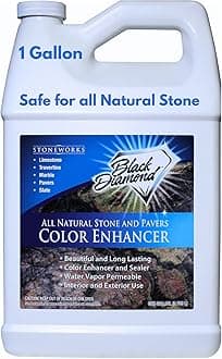 Color Enhancer Sealer for All-Natural Stone and Pavers. Marble, Travertine, Limestone, Granite, Slate, Concrete, Grout, Brick, Block. (1 Gallon)
