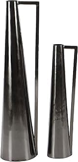 Deco 7957430 Metal Vase, Black