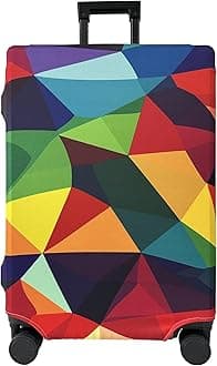 MeetravelLuggage Cover Washable Suitcase Cover Suitcase Protector Anti-scratch Fits 18-32 Inch Luggage (Rainbow Life, M)