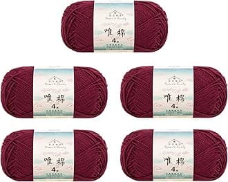 Susan's Family 4 ply 60% Cotton 40% Acrylic Yarn - Soft & Durable - 5 x 50g (1.76oz) - 655 Yards for Knitting & Crocheting - Baby Blankets, Amigurumi, Sweaters & More