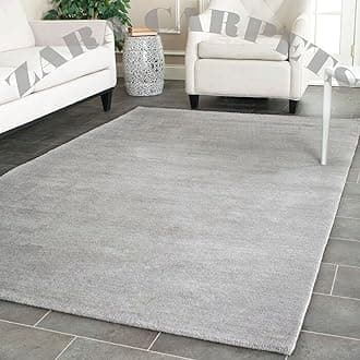 ZARACARPETS Solid Plain Exported Quality Hand Made Carpets and Rugs Size 4 Feet by 6 Feet (4x6 feet) Grey