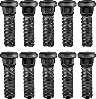 10pcs M12x1.5 Hex Black Steel Wheel Bolts, 48mm Long, Suitable for Chevrolet & Lexus Series