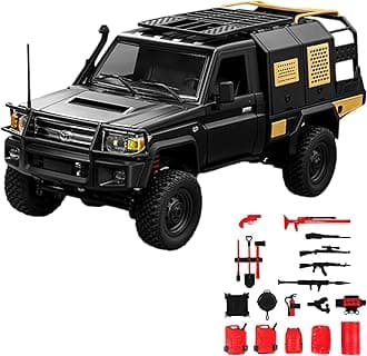 Skymaker MN82S LC79 1:12 Full Scale Pickup Trail Truck 4WD Climbing Car with 1200mAh Battery RC Truck 2.4GHz Remote Control Car for Adult Gift RC Hobbier (Black)