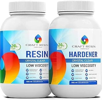 CRAFT RESIN Epoxy Resin Kit - Crystal Clear Resin & Hardener for Jewelry, Countertop, Crafts & Art Resin - Food Safe, Self Leveling with High Gloss, UV & Heat Resistant, No Bubble & Yellowing 34Oz