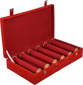 Kuber Industries Wooden Bangle Box For Woman|6 Rod Bangle Storage Box Organizer|Solid Lid & Handle|MAROON