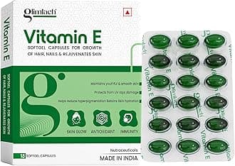 Vitamin E Capsule for Glowing Face, Skin and Hair Nutrition, Vitamin E Capsule Pack with Nutrient-Rich Formulation for Face Care, Skin Care and Hair Care (15 Capsules Each) (Pack of 3)