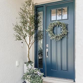 Phimos Artificial Olive Tree Tall Fake Potted Olive Silk Tree with Planter Large Faux Olive Branches and Fruits Artificial Tree for Modern Home Office Living Room Floor Decor Indoor (7FT)