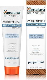 Botanique Whitening + Hydroxyapatite Toothpaste, Peppermint - Nano Hydroxyapatite to Support Remineralization and Restore Enamel, Appropriate for Sensitive Teeth - Vegan, Gluten Free, 4 oz