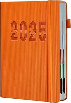 Homtique Journal Notebook, 400 Pages Journaling Notebooks A5 Medium College Ruled for Office Work College,Orange