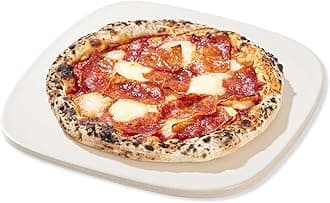 - Pizza Stone, 12" x 11" x 0.47" Ceramic Coating & Cordierite Pizza Stones for Oven Grill BBQ, Heavy Duty Non Stick Baking Stone for Pizza & Bread, Unique Shape Design Grilling Stone (White)