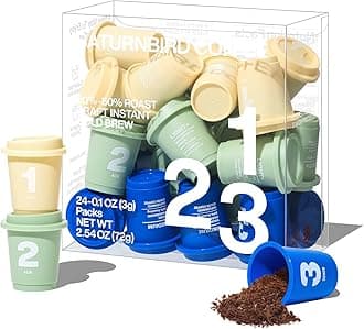 Saturnbird Instant Coffee Pods, Light/MediumRoast, 100% Arabica, Freeze-dried Coffee without Machine, Brew with Hot/Cold Water or Milk, 24 Count (NO.1-3 MIX)