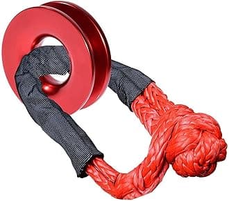 FizLig 41000 lb Recovery Ring for Winch Snatch - Heavy Duty Synthetic Rope Soft Shackle, Off-Road Truck SUV ATV UTV 4x4 Vehicle Recovery Accessories (Red)