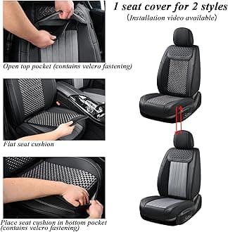 Coverado Waterproof Seat Covers for Cars, Front Car Seat Covers, 2 in 1 Conversions Car Seat Protector Automotive Seat Covers Universal Fit for Most Cars SUVs and Trucks(Black)