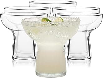 Libbey Stemless Margarita Glasses Set of 6, Modern Margarita Glasses, Lightweight, Unique Bar Glasses, Lead-Free Margarita Set, 10.25 ounces