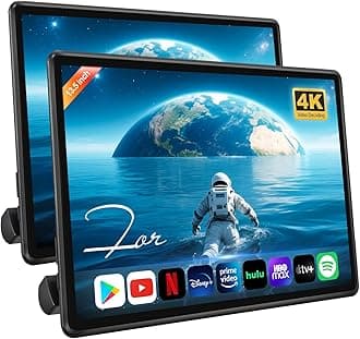 13.5" Car Headrest Monitor | Portable Car TV for Back Seat | Rear Seat Entertainment System | Wireless Mirroring | 4K Video Playback | Car & Home Use Headrest TV | OTA Updates (2*Screens)