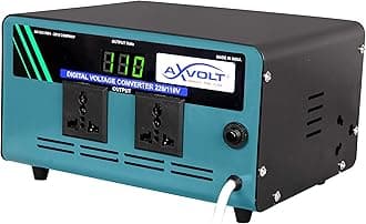 - Axvolt Elite 2600W Copper Step-Down Voltage Converter | 220V–240V to 110V–120V Heavy-Duty Transformer | Digital Display & Thermal Reset Protection | Universal Socket for US & Japan Appliances in India