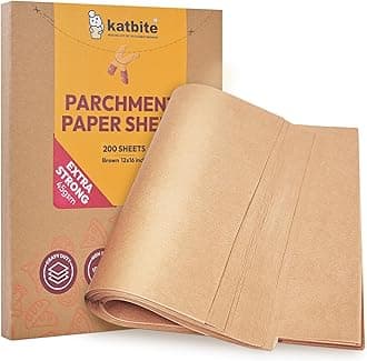 Katbite 200PCS 12x16/9x13 in Heavy Duty Unbleached Parchment Paper, Parchment Paper Sheets for Baking Cookies, Cooking, Air Fryer, Grilling Rack, Oven12x16 Inch