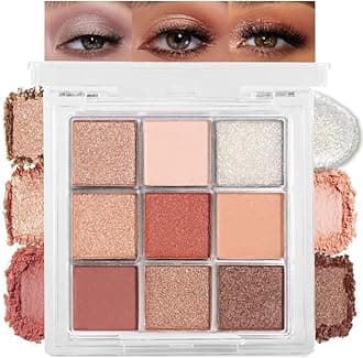 Hxssll 9 Color Eyeshadow Palette Makeup, Neutral Nude Matte Eye shadow & Shimmer Eyeshadow,Long Lasting Waterproof Eye shadow Makeup Palette for Women 06#