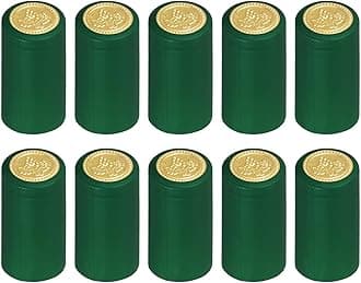 uxcell 100Pcs PVC Heat Shrink Capsules Wine Bottle Capsules Shrink Cap Wrap Shrink Top Cover for Wine Cellars and Home Kitchen, Green 30x60mm, 1.18 x 2.36 Inch