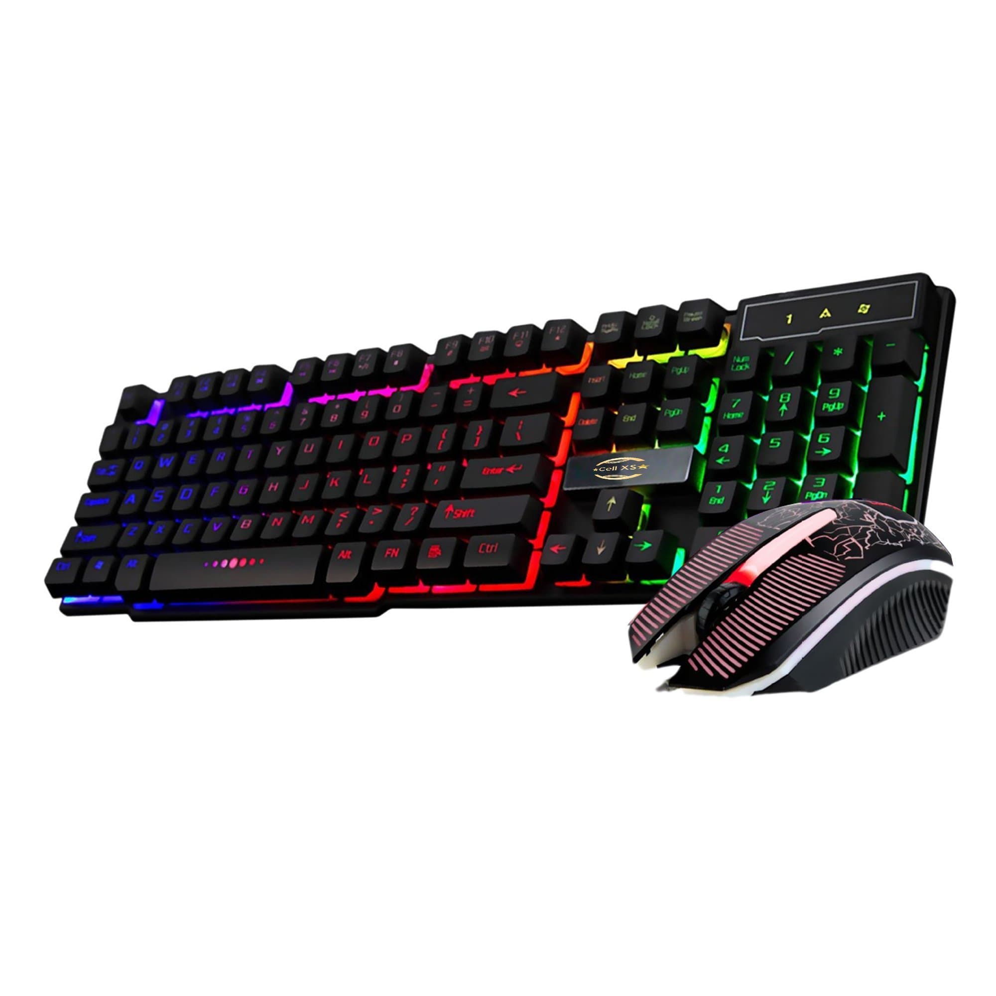 a19 LED Light Computer Gaming Keyboard with 3-Backlit Mode Setting and Free Mouse