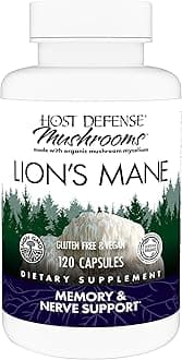 Mushrooms Lion's Mane - Supplement Capsules for Brain Health Support - Mushroom Support for Focus & Memory Function - Immune & Nervous System Supplement - 120 Capsules