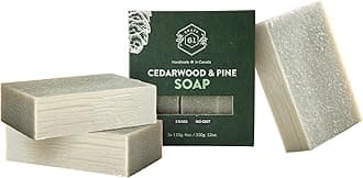 Crate 61 Organics, Handmade in Canada, Plant Based Cold Process Natural Bar Soap For Face And Body, With Premium Essential Oils, For Men And Women 3 Pack (Cedarwood Pine)