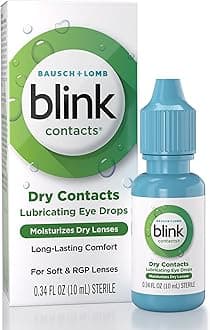 BLINK Contacts Lubricating Eye Drops with Hyaluronate, Moisturizing & Soothin...