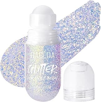 DAGEDA Body Glitter Gel, Roll-on Face Glitter for Mermaid Makeup Festival Rave Accessories, Holographic Hair Glitter Gel,Body Shimmer Halloween Makeup for Rave Party(Ocean Glow)