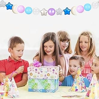 GOGOSO Ball Pit Balls Stars Moon Shapes Plastic Pitballs for Toddler Play Tent Baby Photo Props Kids Pool Water Toys Kiddie Pool Party Decor,Blue Purple,100pcs